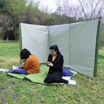 텐트 바다그늘막 프론트 월 프라이버스 카라반메쉬 타프 사이드월 캔버스 윈드브레이커 가림막 라운지쉘터 해변, 카키300x140cm