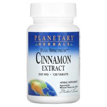 Planetary Herbals (플래니터리 허벌) Full Spectrum 계피 추출물 200mg 120정 US 직배송, 1PACKAGE, 상세참조, 1개