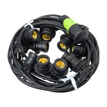 작업용 연결소켓 10구 10M 1.5SQ 방우캡형 전등선 소켓 공사현장 야외 카페 캠핑장