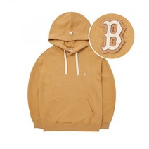 MLB 엠엘비 베이직 스몰로고 오버핏 후드티 B (Beige)
