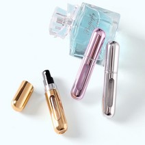 쉬운리필 향수공병 향수통 5미리 미세분사 미스트 공병 휴대용 향수병 여행용 용기, 유광ㅡ골드, 1.8 x 8cm, 1
