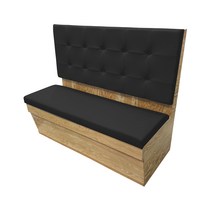 대성쇼파 수납 붙박이쇼파 의자 2 3 4인용(1000 1500 2000mm)-바둑단추형(블랙 컬러), 3인용(1500mm)-블랙+밝은 프레임