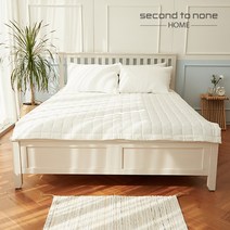 [세컨투넌] 해피드림 60수 아사 순면 피그먼트 바이오워싱 사각 누빔패드 S/Q, 화이트