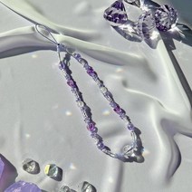 [KT알파쇼핑][바보사랑]보라 하트 폰 스트랩 비즈 핸드폰줄