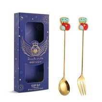 크리스마스 트리 스푼 포크 식기 산타 클로스 디저트, 26.26