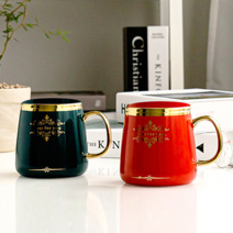 머그컵세트 명품 도자기 엔틱 찻잔 커피잔 카페 사무실 커플 로얄 머그잔 2P 뚜껑포함