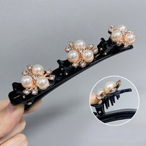 더블 레이어 브레이드 헤어핀 헤어 후프 브로큰 클립 스타일 고정 머리띠 최신 레이지 액세서리, [03] Gold Diamond Beads