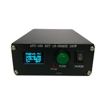 ATU-100 EXT 1.8-55MHz 100W 단파 라디오 자동 안테나 튜너는 N7DDC 7x7 펌웨어 Progra 로 0.96 인치 OLED