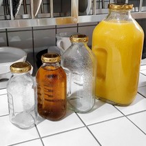 방문선물 수제매실청용 그시절 레트로 유리병 매장 음료수병 쥬스병 카페 주스, 1.5L