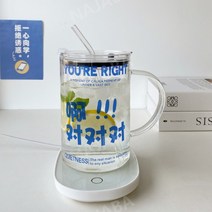 고열에 강한 내열 유리 물컵 뜨거운 물에 강한 1L 용량 물컵, 물컵 +비닐커버+유리관+항온패드