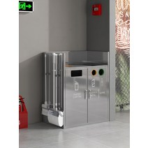 업소용 쓰레기통 대형분리수거함 카페 분리수거 사무실, 회색 2열  80x50x100cm