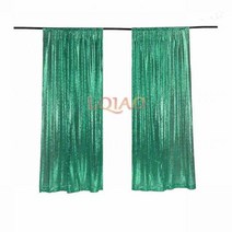 2 패널 피트 x 8 실버 쉬머 스팽글 패브릭 사진 부스 배경 커튼 웨딩 파티 장식, 2pc 2x12ft-60x360cm, Chrismas Green