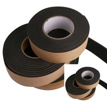 폭 10mm 마찰방지 단면 두께선택 쿠션테이 흑색 스폰지테이프 소음방지 EVA 완충테이프 1EAB ON, 두께2mm