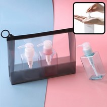 놀자리빙 샴푸통 화장품용기 여행용 무지공병3종세트+지퍼백 PETG친환경소재 디스펜서세트, No 01.무지공병3종 100ml 브라이트