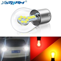 자동차전조등 1156 ba15s p21w led 1157 bay15d p215w led 전구 앰플 r5w r10w 18smd 800lm 자동차 안개등 drl 방향 지시등 호환, 노란색