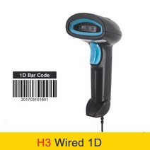 가성비 휴대성 Holyhah-A60D 휴대용 무선 바코드 스캐너 A66D 블루투스 1D 2D QR 리더 PDF417 모바일 IOS 안드로이드 IPAD 호환, CHINA_H3 Wired Laser