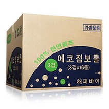 에코 천연펄프 점보롤 3겹 16롤 업소용 대용량 휴지 화장지, 1개