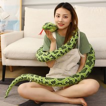 코브라 뱀 인형 대형 초대형 아나콘다 동물 캐릭터 선물 봉제 안고자는 애착 인형 300cm, 280cm 그린 아나콘다
