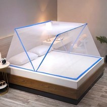 모기 덮장 접이식 침대용 모기장 모기망 꿀잠 열대야 3사이즈 [Easy to Use Foldable Mosquito Net on Beds for Summer 3 Sizes], 블루(Blue), L