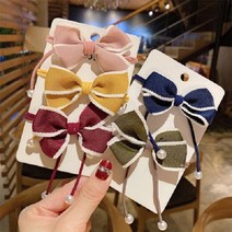 리본헤어끈 5개세트 머리끈 골프 머리띠 밴드 곱창 니트 벨벳 헤어악세사리