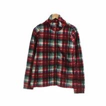 유니클로 레드 체크 플리스집업 여자 XL 4418