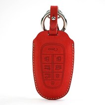 페레노 현대 아이오닉5 8버튼 스마트키 가죽케이스 PH11 키홀더 키링, 푸에블로 레드