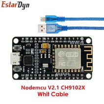 무선모듈 무선 모듈 CH340/CP2102 NodeMcu V3 V2 Lua WIFI 인터넷 개발 보드 PCB 안테나 포함 ESP8266 ESP-12E, [08] CH9102X With Cable