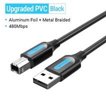 Vention-USB 프린터 케이블 USB 3.0 유형 A Male B 케이블 캐논 엡손 ZJiang 레이블 2.0 스캐너 코드128082, Upgraded Black Blue, 0.5m