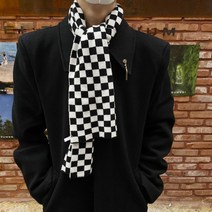 남녀공용 겨울 체커보드 체크 머플러 부드러운 목도리