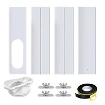 이동식 에어컨 칸막이 창문형 자바라 바람막이 연장 가림막 휴대용 창 키트 AC 길이 조절 가능 환기 슬라이딩 창문용 씰