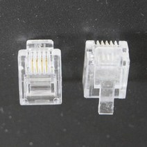 TT-CON64 RJ-11 커넥터 6P4C 투명 100개 전화커넥터, 본상품선택
