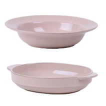 윤도자기 다인 샐러드볼 + 그라탕기 세트, 분홍, 1세트