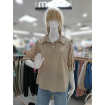 무자크 23여름 카라넥 반오픈단추 소매밑핀턱 스판짱짱 이엘 블라우스 MN4WBL10