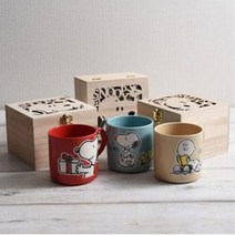 스누피 우드박스 머그컵 (2design), 해피홀리데이(레드)