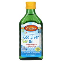 칼슨 용 노르웨이 대구 간유 레몬 맛 250ml, 5병