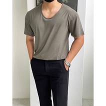 데일리 스판 U넥 티셔츠