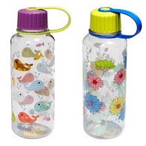 락앤락 비스프리 컬러패턴고리 스포츠물병-1개 480ml 휴대용/들꽃 고래, 1번) 컬러패턴 스포츠물병-480ml/들꽃