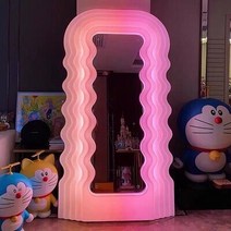 전신거울 옷가게 북유럽 모던 거울 대형 베이비 룸 미러 미적 화장대 서 귀여운 241, 물결 모양의 거울