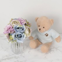 cocooning 홈가드닝 조화부쉬 2color 로즈수국번들 인테리어 조화, 라벤더블루