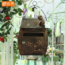 단독 주택 택배 보관함 유럽식 우편함 빈티지 빌라 사서함 벽걸이 장식 철제 우체통, 곤충 고동색
