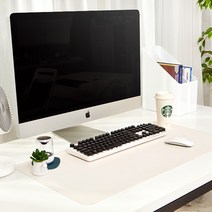 레더스 가죽 데스크매트 테이블매트, 화이트