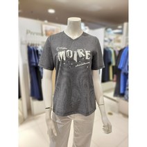 올리비아로렌 레터링 스트라이프 브이넥 티셔츠 VVBASYM3272