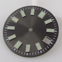BLIGER 29mm fit NH35A NH36A ETA 2824 2836 MIYOTA 8215 821A 슈퍼 그린 루미 너스 마크 블랙/그레이/블루 시계 다이얼 핸드 세트, [01] grey