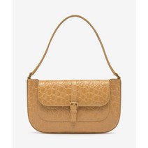 BY FAR 여성 미란다 서큘러 크로커 엠보 레더 숄더백 비스킷 22 숄더