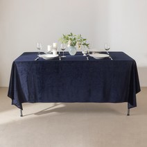 행사용벨벳테이블보 구김없고 늘어나지않는 고급벨벳소재 식탁보, 822(다크네이비), 330x150