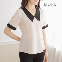 클라셰 KLACHE 슬림라인브이카라블라우스_CB2MBL005A