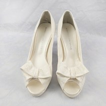 레이스 리본 토오픈 웨딩슈즈 빅사이즈 7cm (225-260mm)