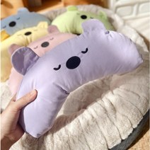 잠자는 곰도리 U자형 강아지 베개 고양이 애착인형, 보라색