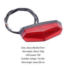 전기자전거 악세사리12V-80V 전기 BikeTaillights 스쿠터에 대 한 LED 경고 후면 램프 미등 액세서리, 01 Ebike Taillight, 한개옵션1