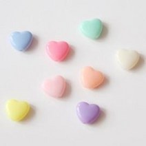 파스텔하트비즈 12mmX11mm (약 100개)